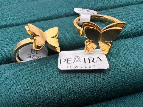 Ember Glint Butterfly Ring Set