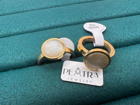 Opal Glint Mother Of Pearl Ring Trio