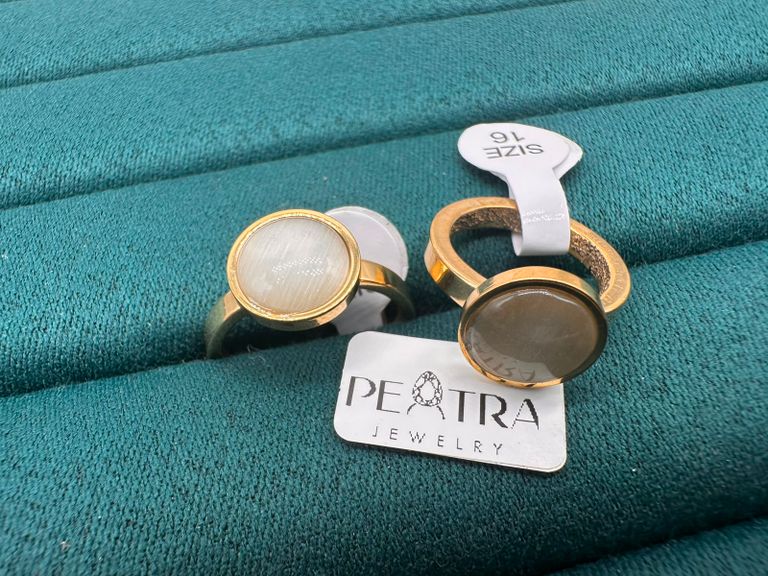 Opal Glint Mother Of Pearl Ring Trio