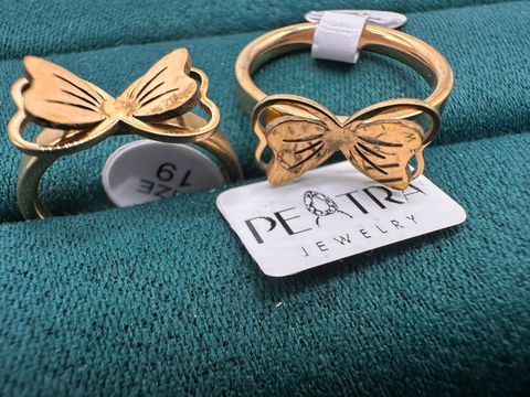Drift Glint Butterfly Ring Set