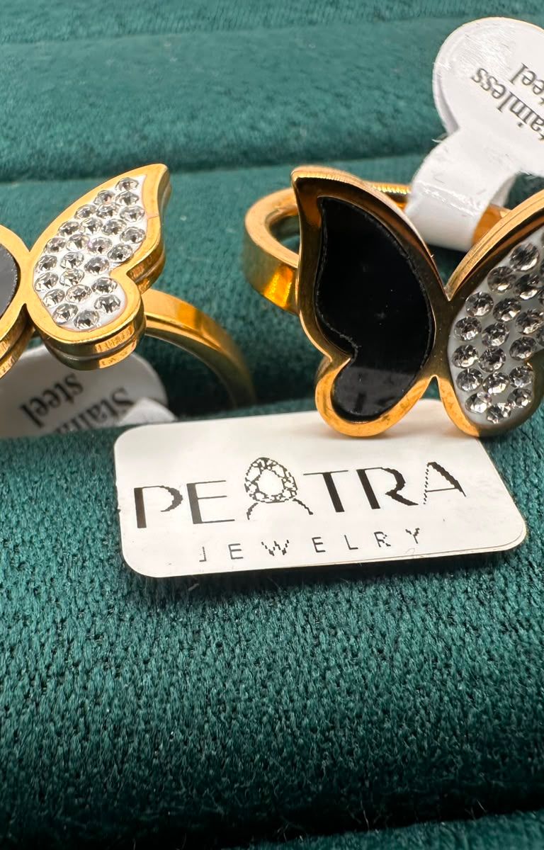 Riviera Glint Butterfly Ring Set
