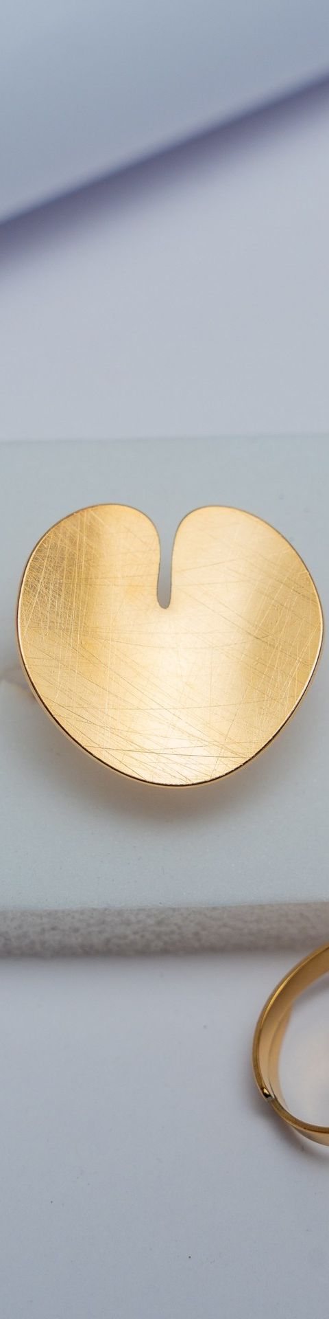 Gold Heart Signet Ring