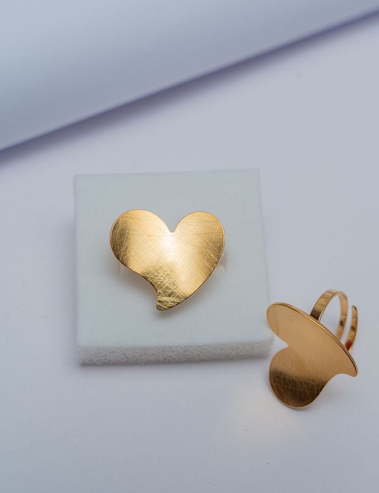 Gold Heart Statement Ring