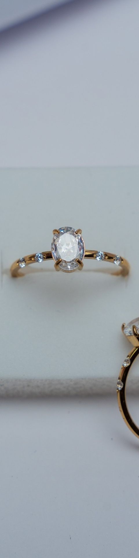 Gold Oval Cut Engagement Ring