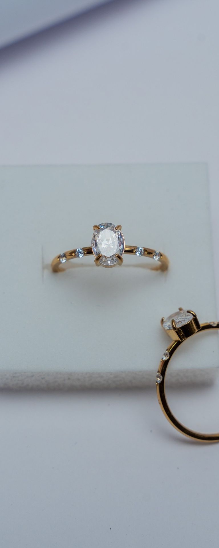 Gold Oval Cut Engagement Ring