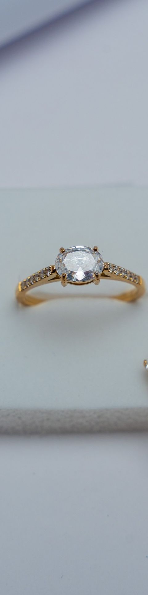 Gold Solitaire Round CZ Ring