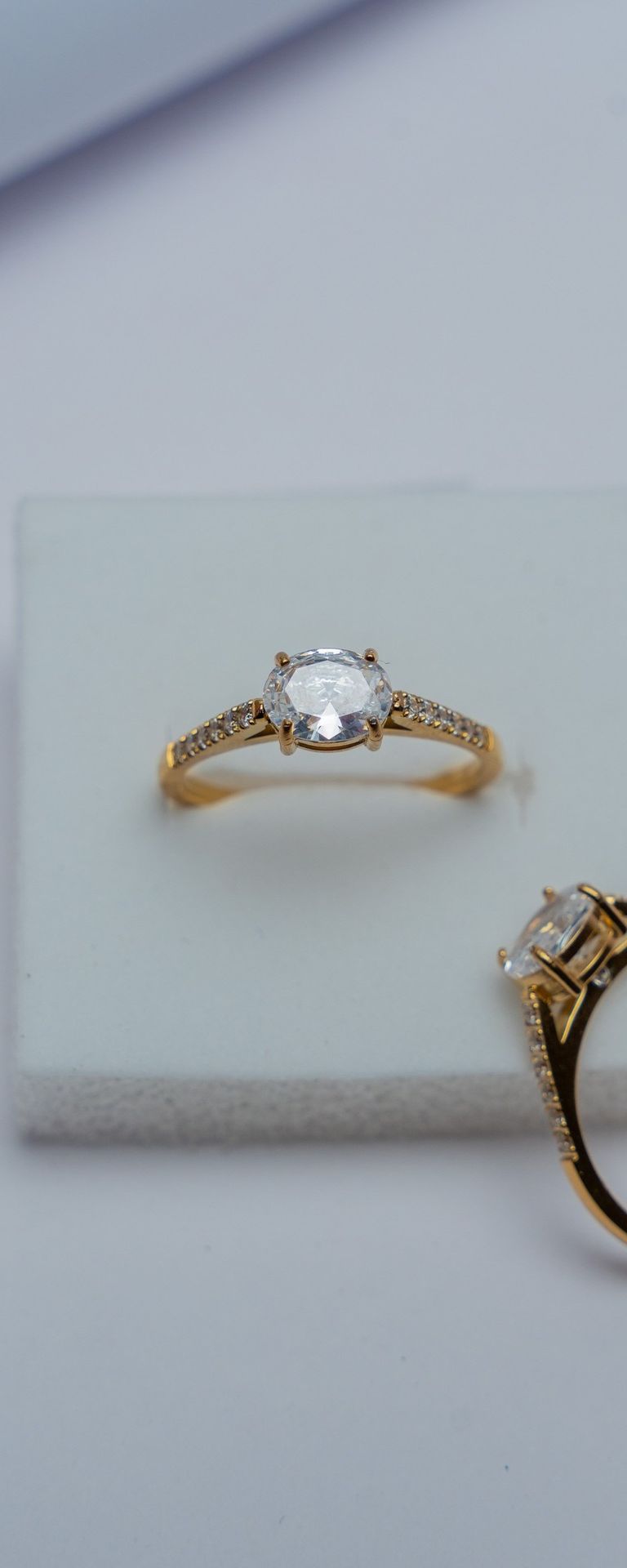 Gold Solitaire Round CZ Ring