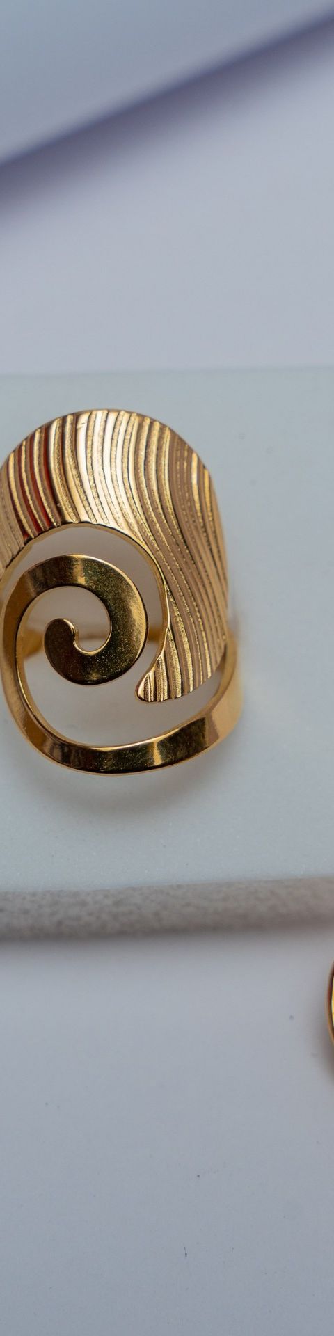 Gold Spiral Statement Ring