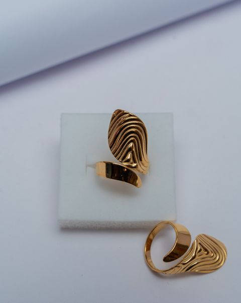 Gold Textured Statement Ring