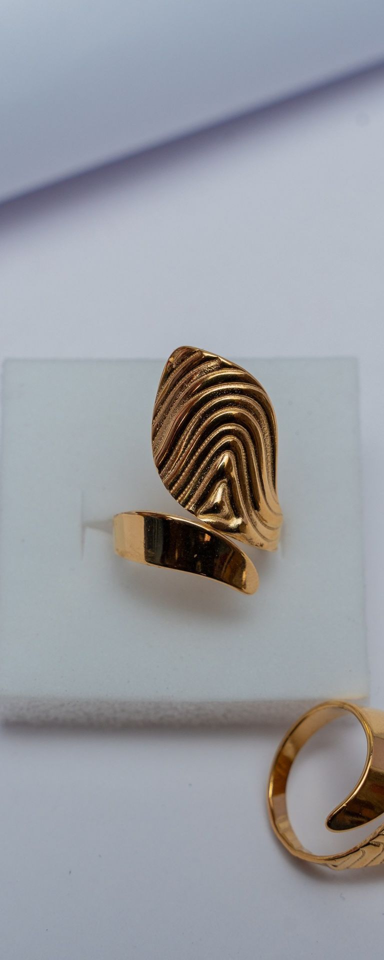 Gold Textured Statement Ring
