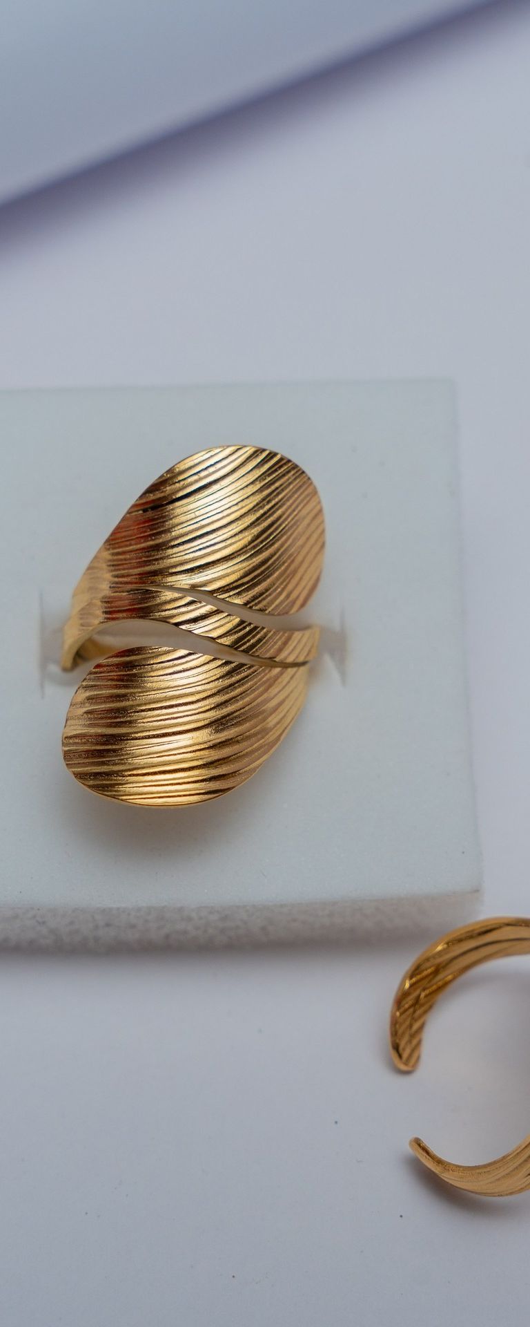 Gold Textured Wrap Ring