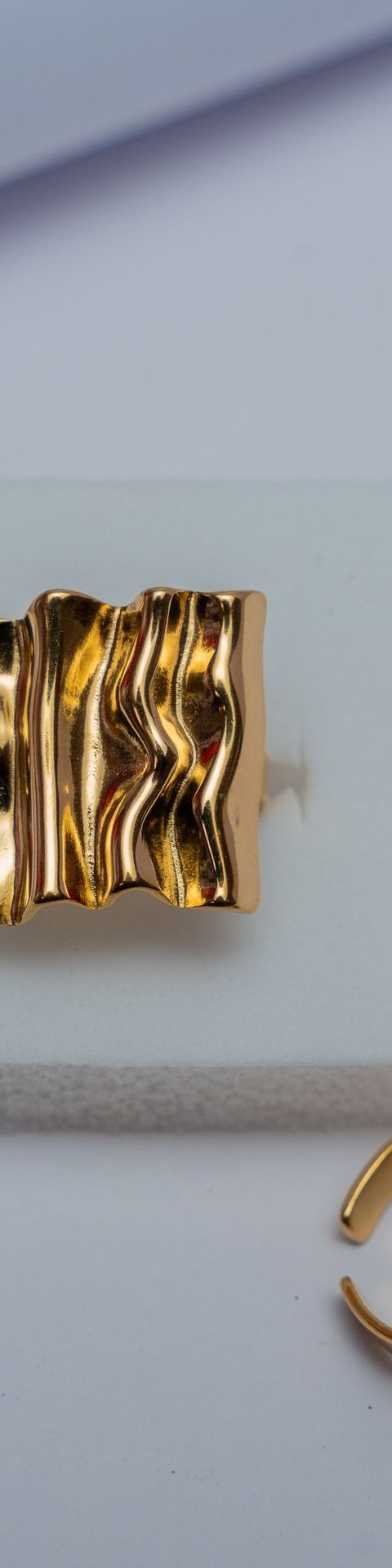 Gold Wave Textured Ring