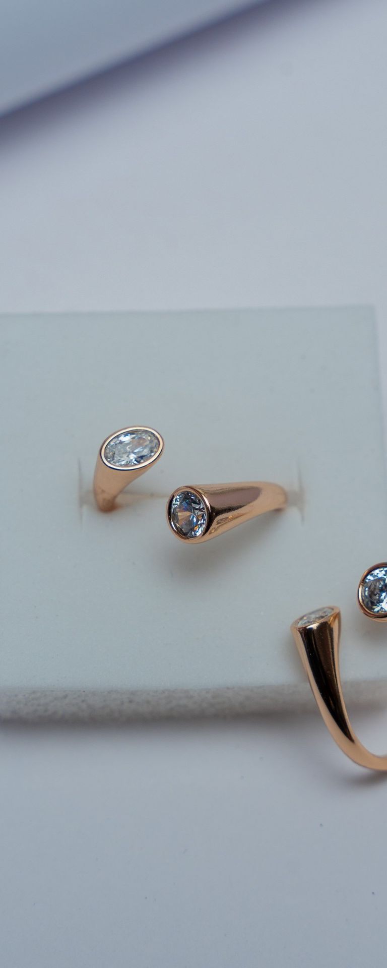 Rose Gold Bezel Set Diamond Ring