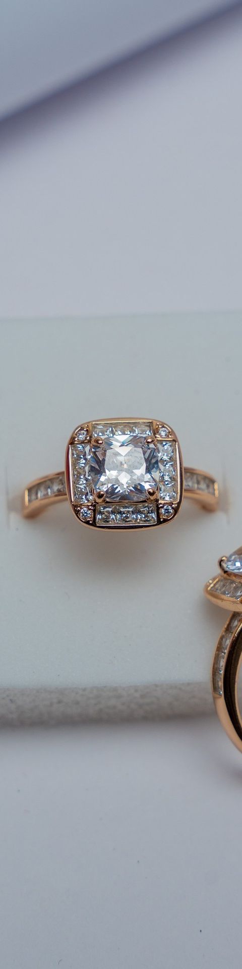 Rose Gold Cushion Halo Diamond Ring