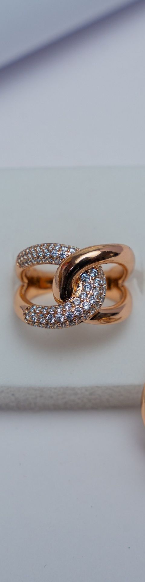 Rose Gold Diamond Pave Chunky Ring