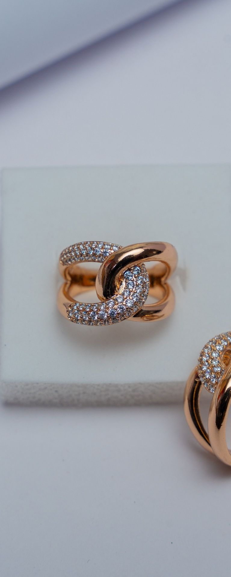 Rose Gold Diamond Pave Chunky Ring