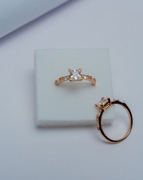 Rose Gold Princess Cut Engagement Ring