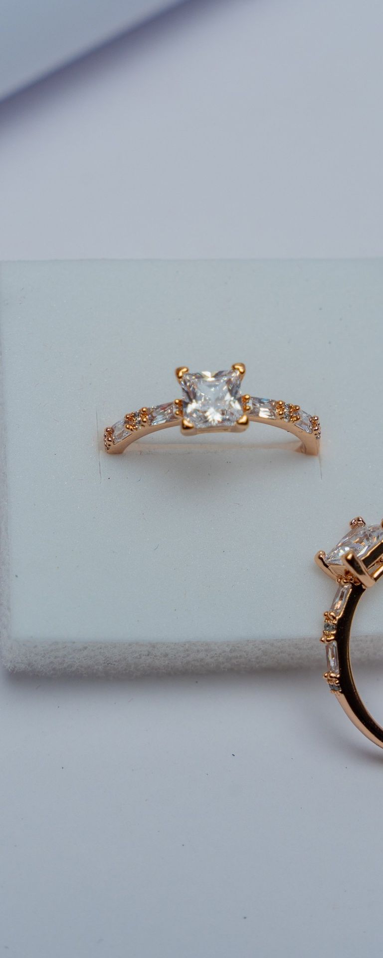 Rose Gold Princess Cut Engagement Ring
