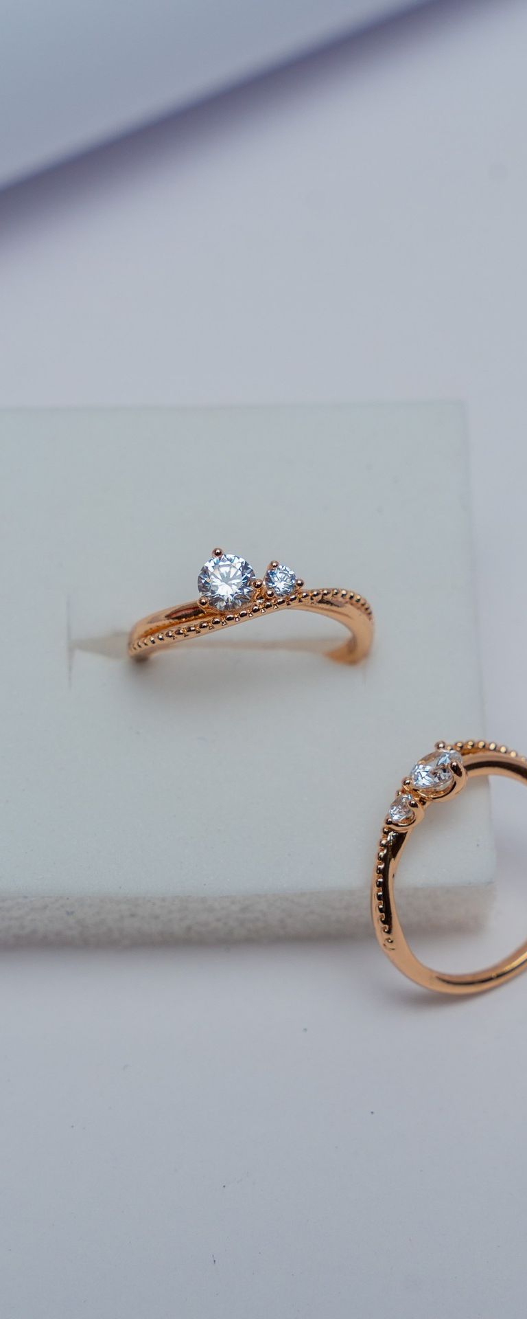 Rose Gold Two-Stone Diamond Ring