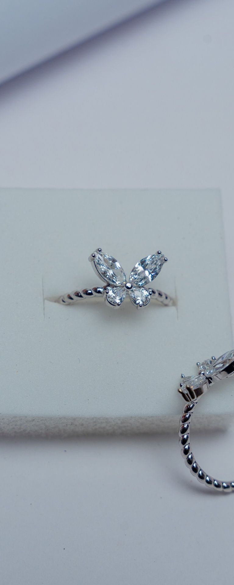 Silver Butterfly Cocktail Ring