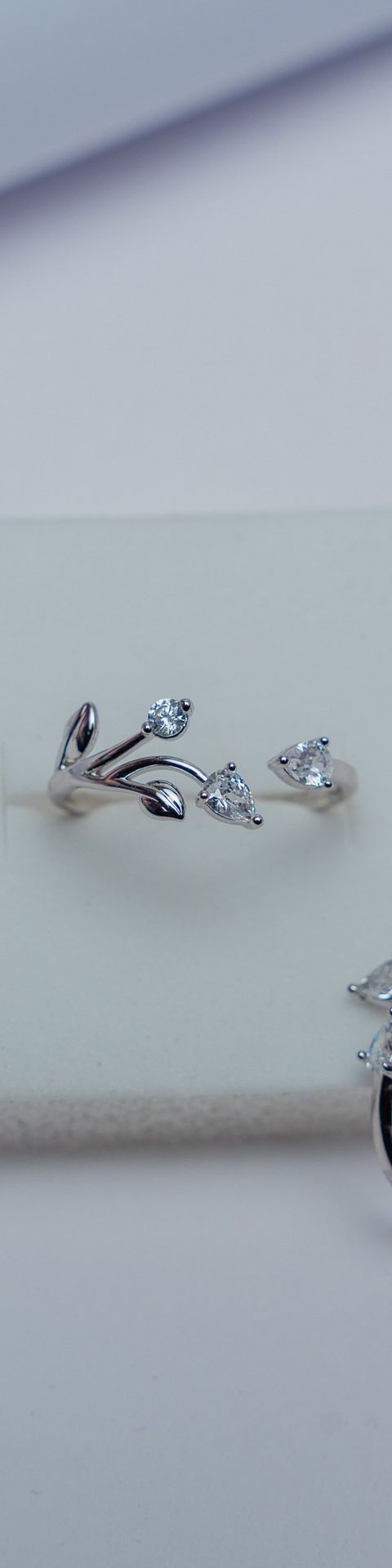 Silver CZ Open Band Ring Set