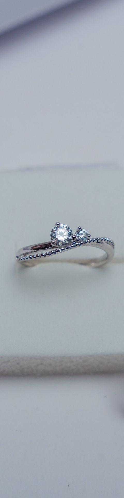 Silver Cubic Zirconia Twisted Band Ring
