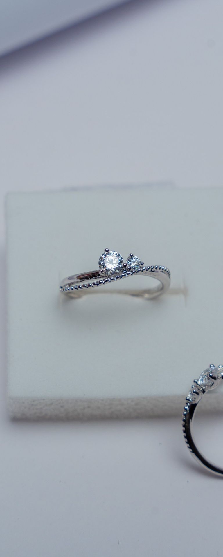 Silver Cubic Zirconia Twisted Band Ring