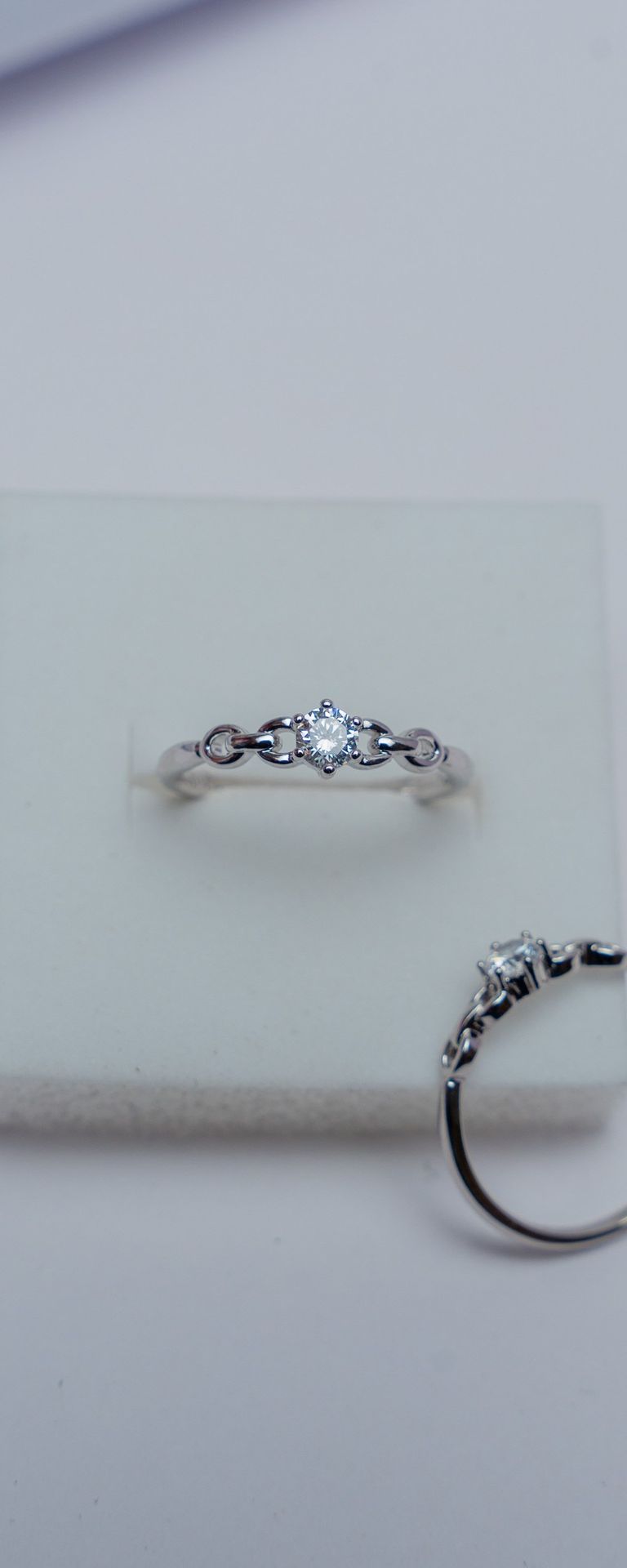 Silver Ornate Solitaire Ring