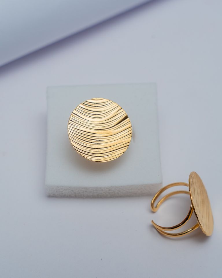 Textured Gold Cuff Ring