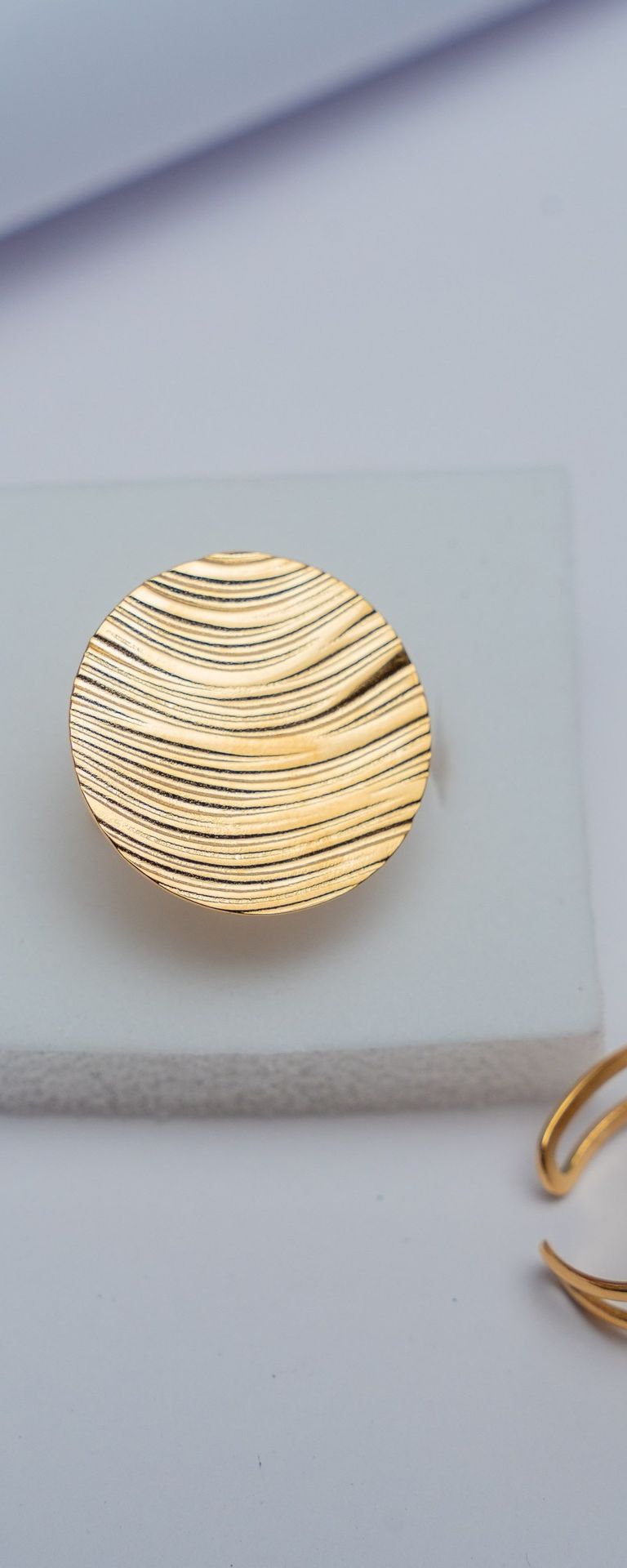 Textured Gold Cuff Ring