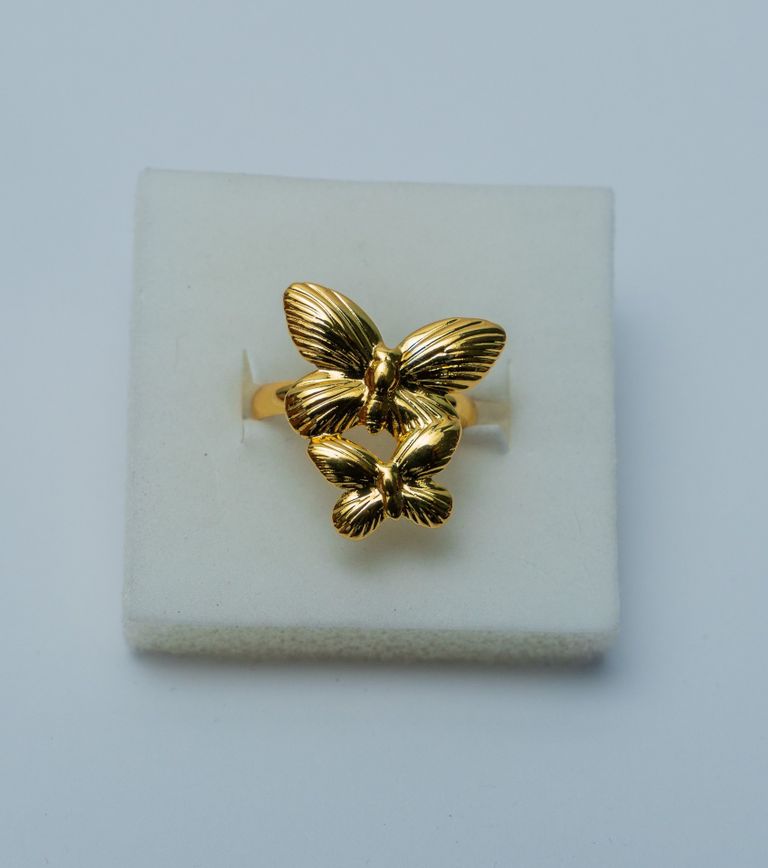 Gold-Tone Butterfly Ring