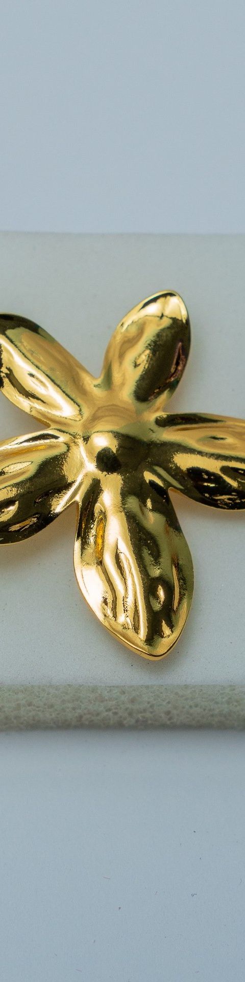Gold-Tone Four Petal Flower Brooch