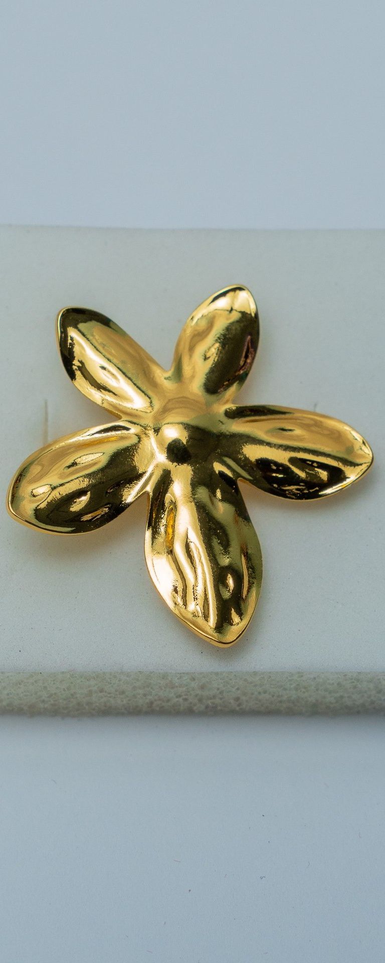 Gold-Tone Four Petal Flower Brooch