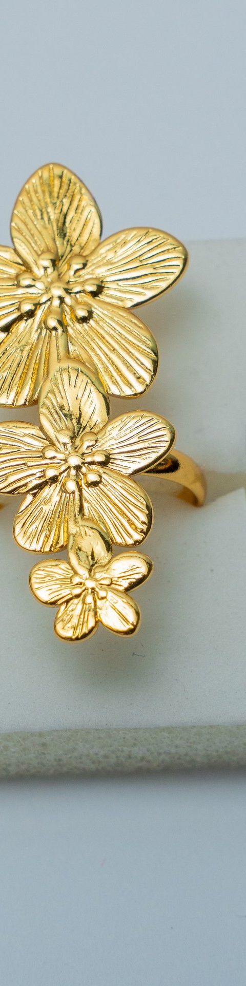Gold-Tone Flower Statement Ring