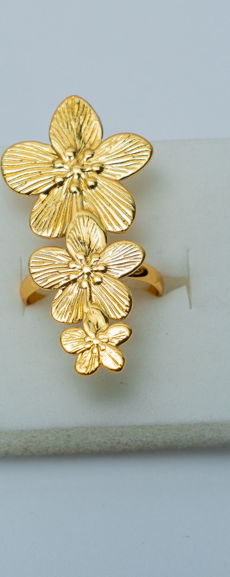 Gold-Tone Flower Statement Ring