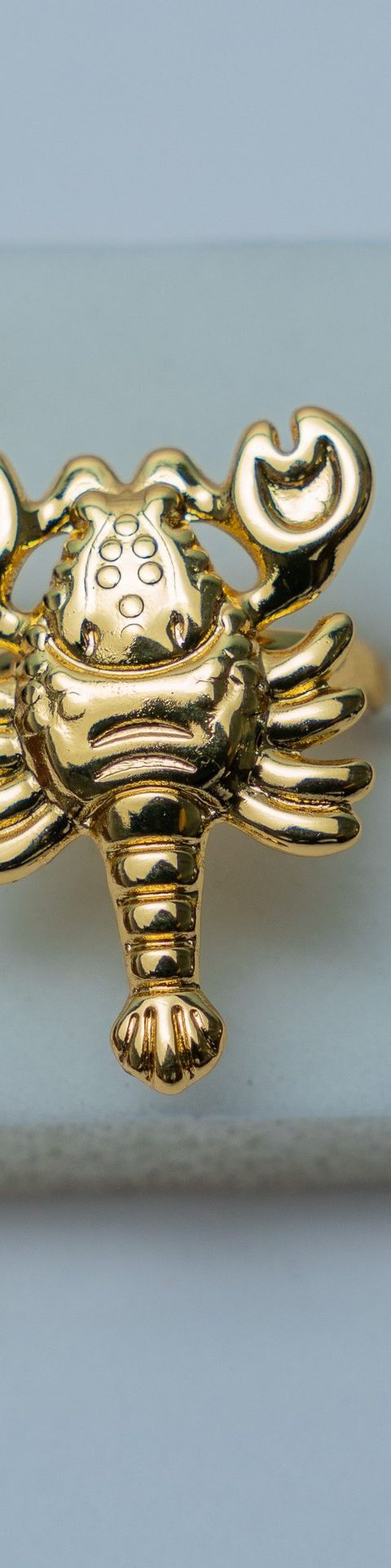 Gold-Tone Lobster Claw Ring