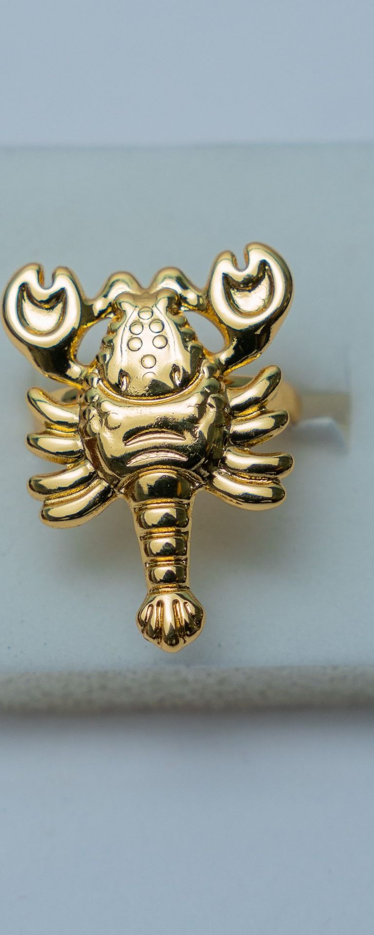 Gold-Tone Lobster Claw Ring