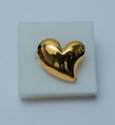 Gold-Tone Puffy Heart Ring