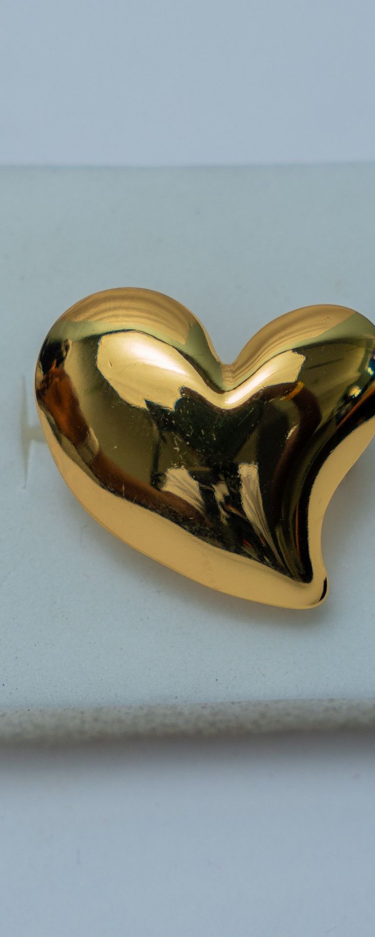 Gold-Tone Puffy Heart Ring