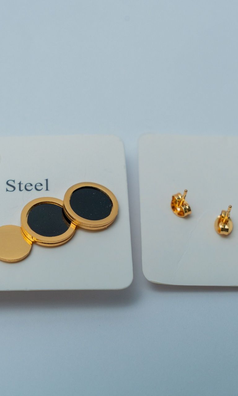 Gold-Tone Stainless Steel Mixed Stud Earring Set