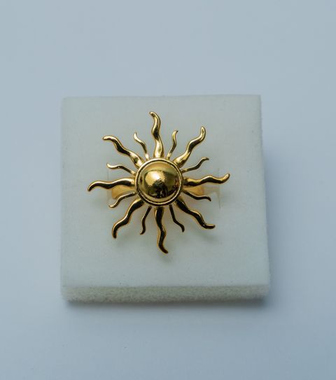 Gold-Tone Sun Brooch