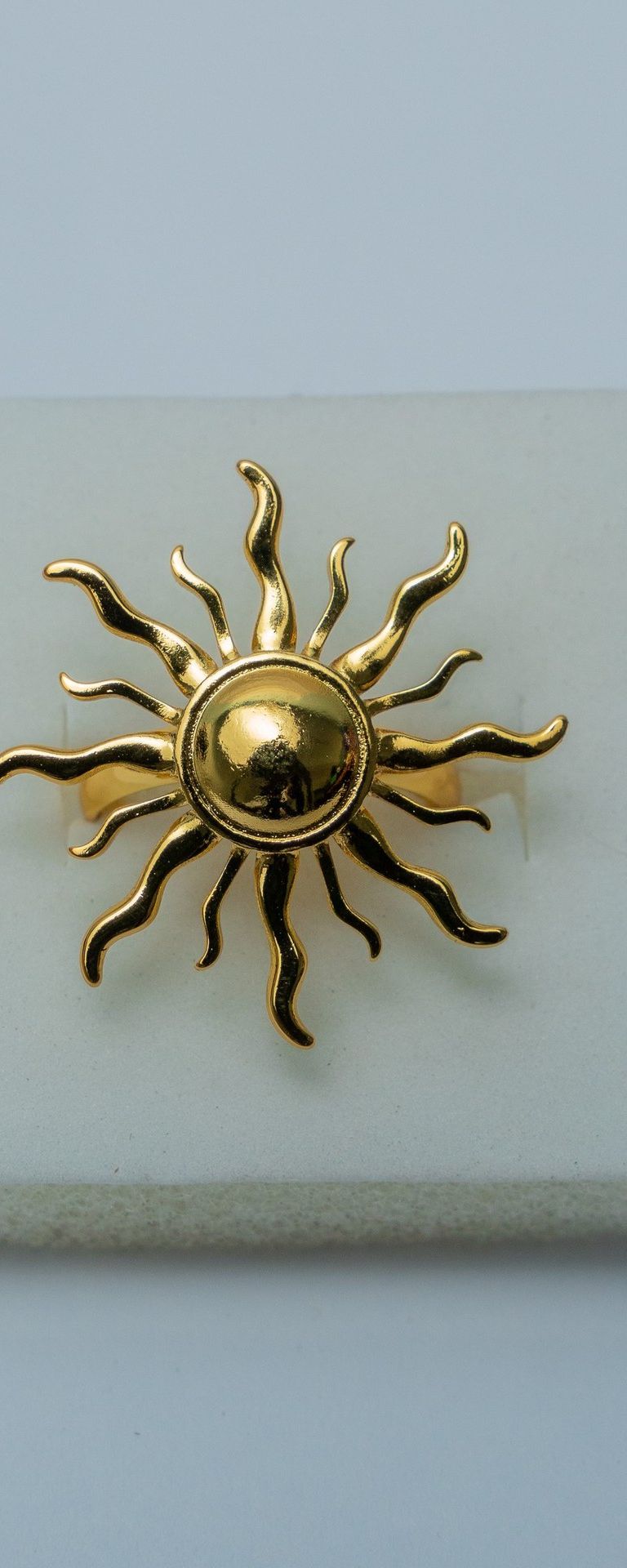 Gold-Tone Sun Brooch