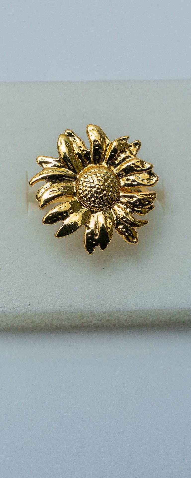 Gold-Tone Sunflower Ring