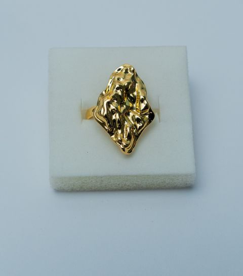 Gold-Tone Textured Statement Ring