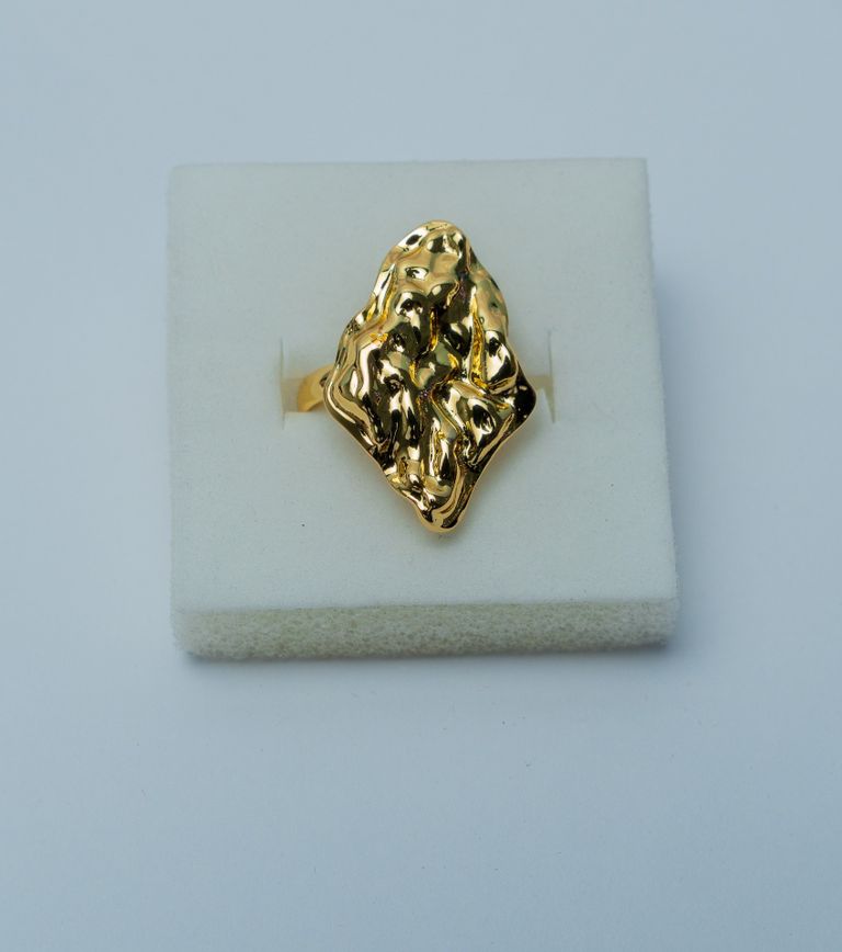 Gold-Tone Textured Statement Ring
