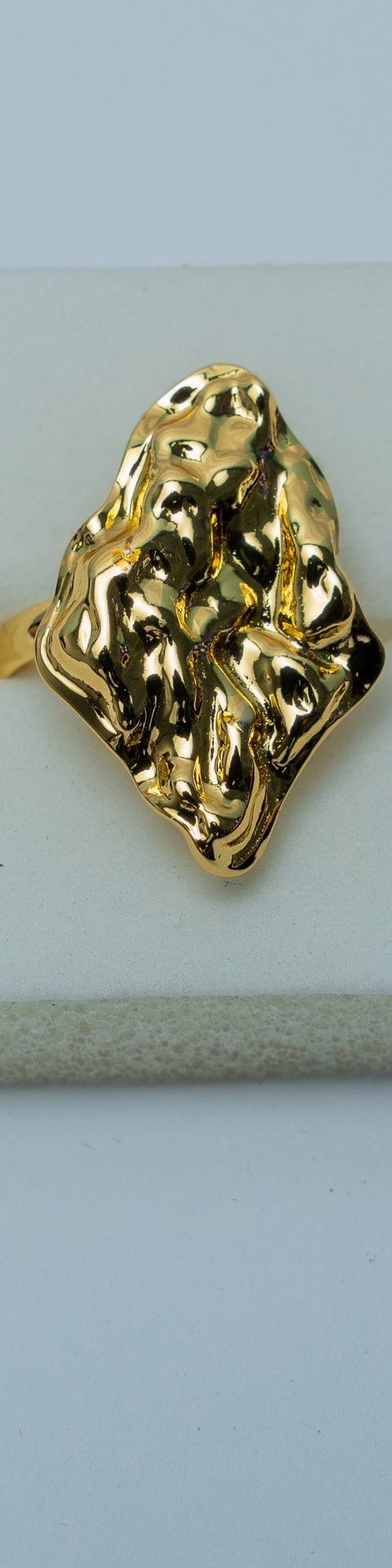 Gold-Tone Textured Statement Ring