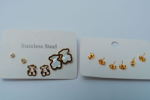 Teddy Bear & Stud Earring Set