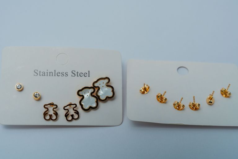 Teddy Bear & Stud Earring Set
