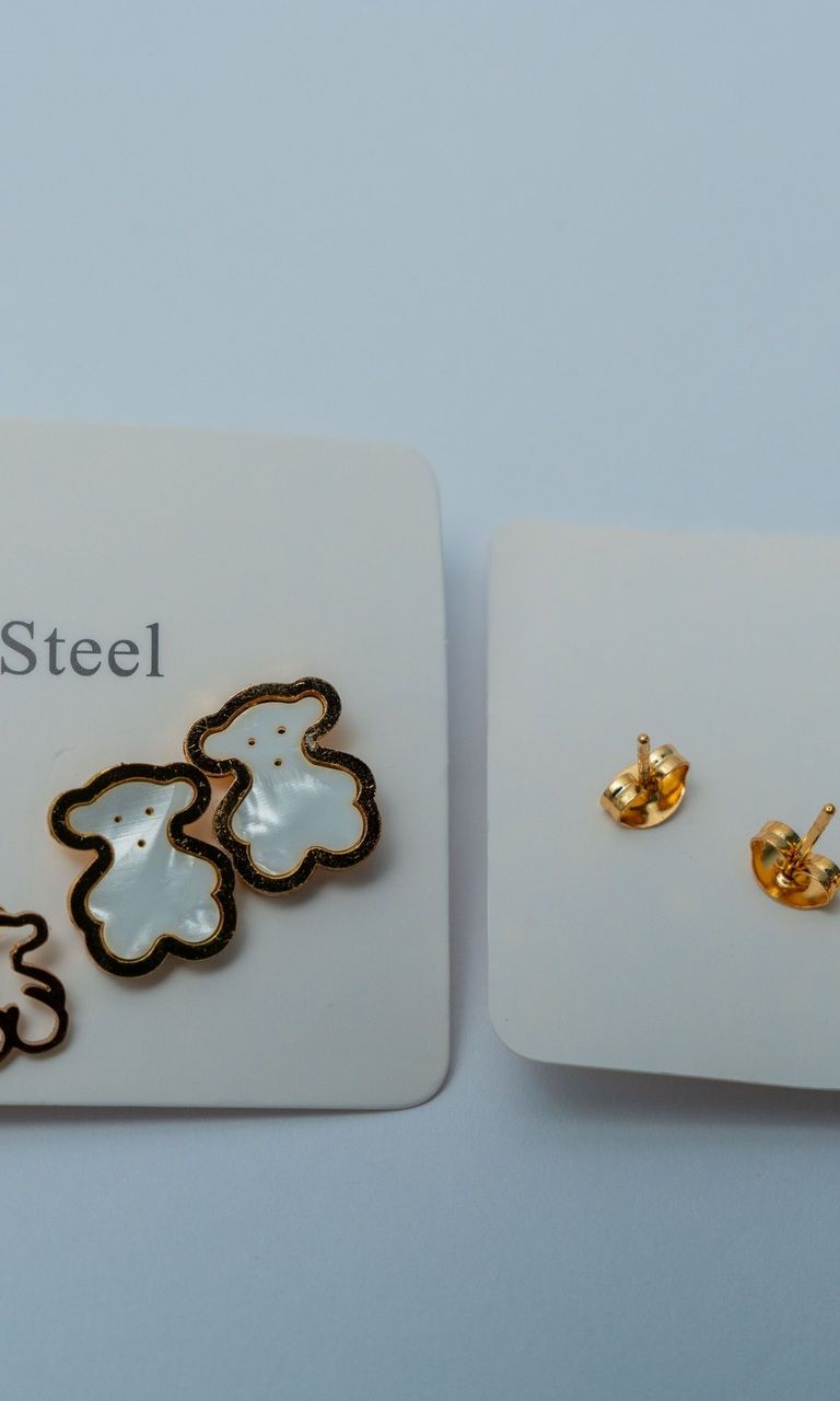 Teddy Bear & Stud Earring Set