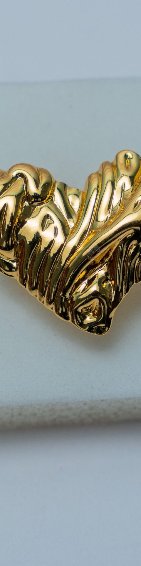 Textured Gold-Tone Heart Ring
